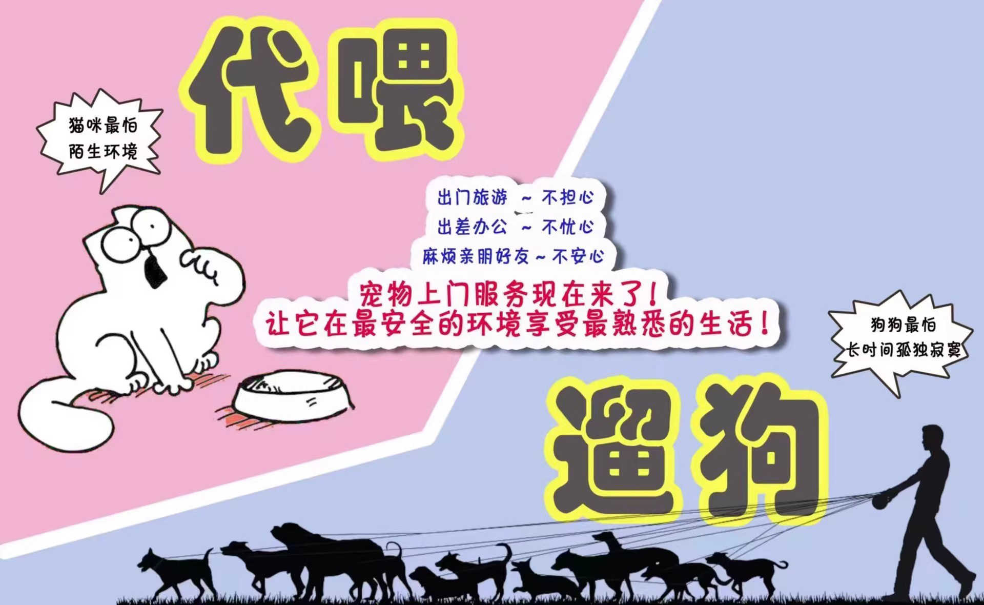 上门喂养宠物 铲屎 陪伴猫咪/狗狗玩耍